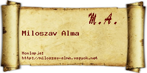 Miloszav Alma névjegykártya